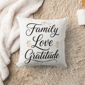 Coussin Action de grâce Famille Gratitude