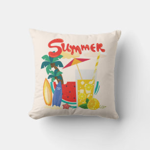 Coussin Activités d'été colorées et amusantes