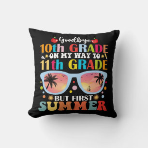Coussin Adieu 10e année Bonjour 11e année Bonjour été