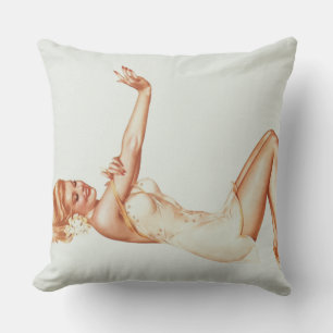 Coussin Admiration Pin-up Girl Art par Alberto Vargas