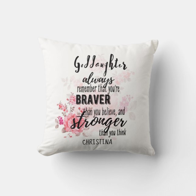 Coussin Adolescent GODDAUGHTER Citation Motivationnelle Fl (Recto)