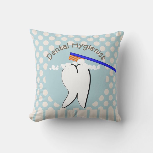 Coussin adorable 20X20 de dent d'hygiéniste (Recto)