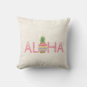 Coussin Adorable Aloha Hawaïen Rayé Ananas