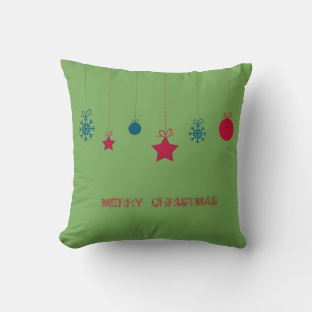 Coussin Adorable, Boules de Noël, Joyeux Noël (Recto)