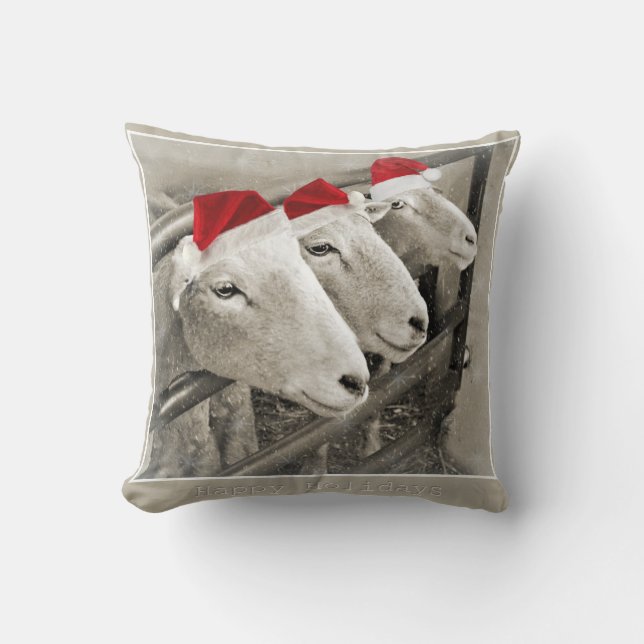 Coussin adorable de moutons de vacances (Recto)