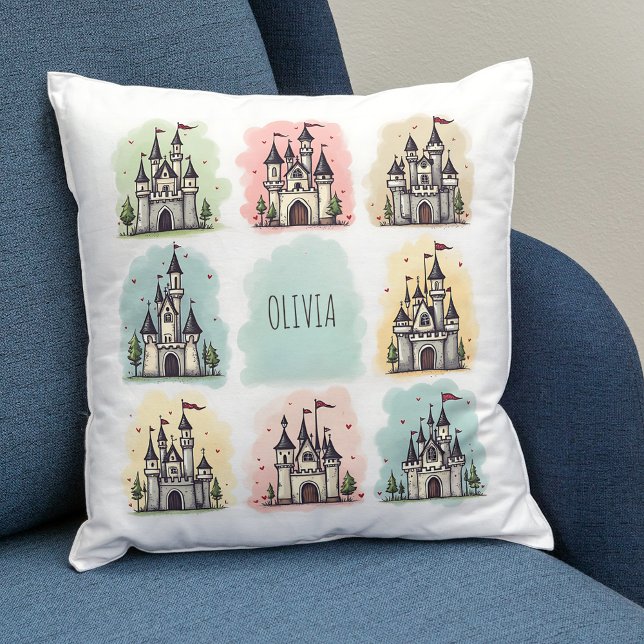 Coussin Adorable Fairy Tale Château Doodles (Créateur téléchargé)