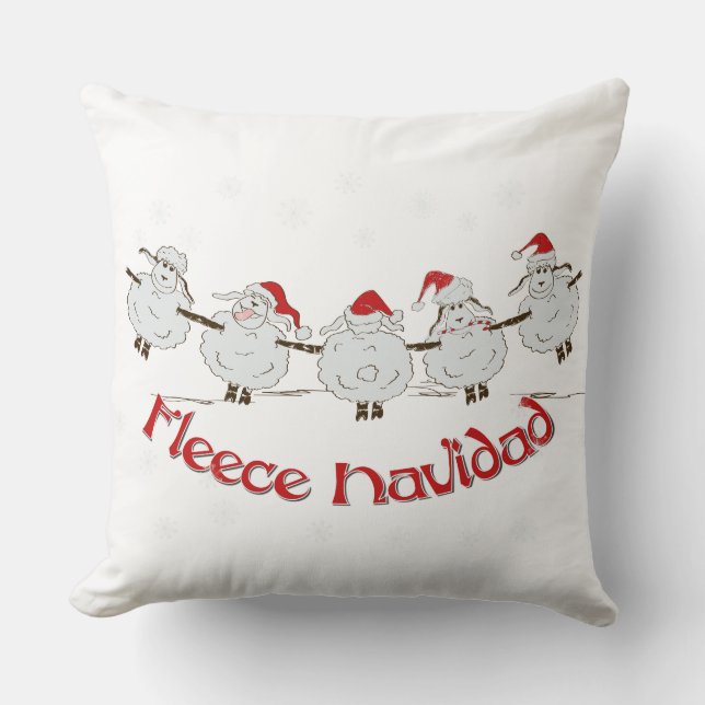 Coussin adorable FUNNY Fleece Navidad Christmas Sheep (Recto)