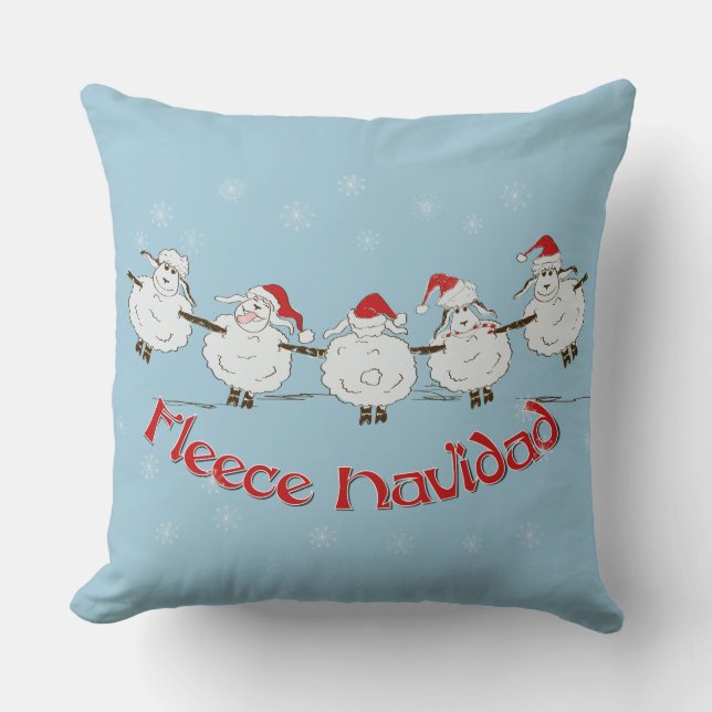 Coussin adorable FUNNY Fleece Navidad Christmas Sheep (Recto)
