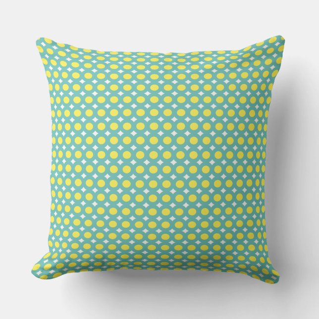 Coussin Adorable mignon moderne tendance motif bleu jaune (Recto)