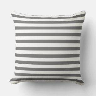 Coussin Adorable mignon rayures modernes blanc gris tendan