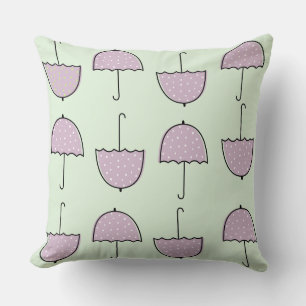 Coussin Adorable parapluie motif violet et vert enfants