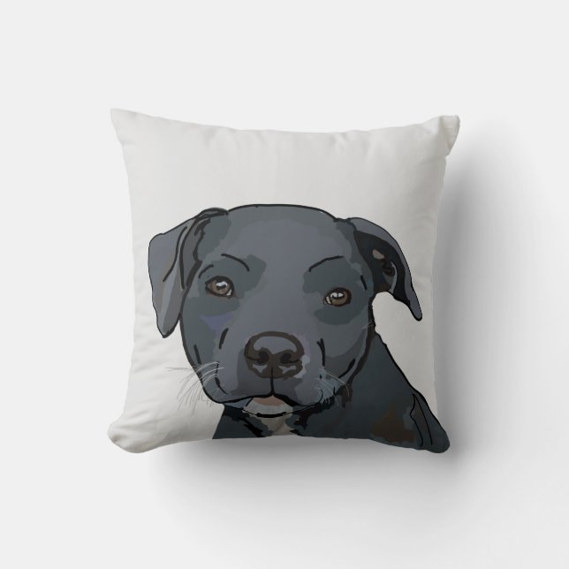 Coussin Adorable personnel bleu (gris clair) (Recto)