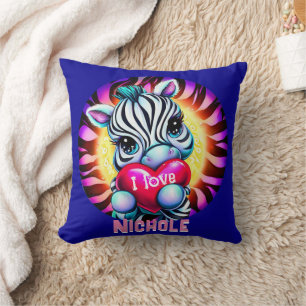 Coussin Adorable Zebra Holt Coeur