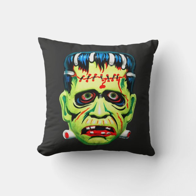 Coussin Adorables Masque Monstre Vert (Recto)