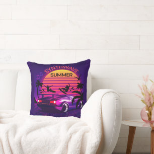 Coussin Adorables Synthwave Vaporwave Retro Tropical Thon