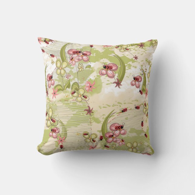 Coussin Adventure Ditsy Ladybirds (Recto)