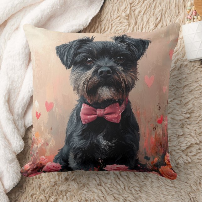 Coussin Affenpinscher avec Rose - Saint Valentin (Couverture)