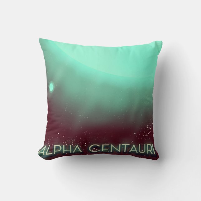 Coussin Affiche d'art spatial Alpha Centauri (Recto)