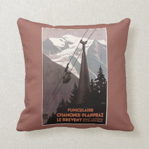 Coussin Affiche de funiculaire de Funiculaire Le Brevent