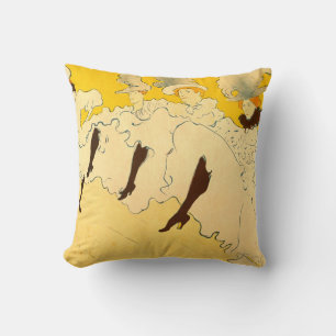 Coussin Affiche de la danseuse jaune de Toulouse Lautrec
