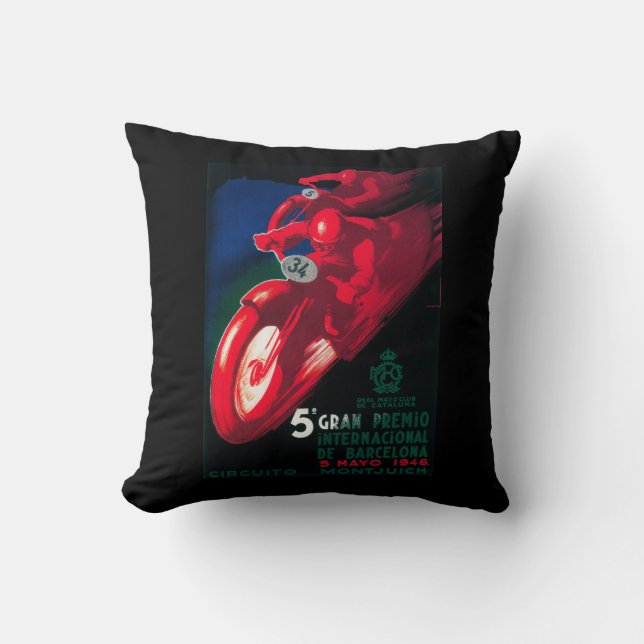Coussin Affiche de moto de Premio Internat'l de mamie 5 (Recto)