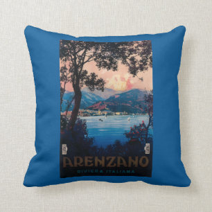 Coussin Affiche de voyage de la Riviera d'Italien