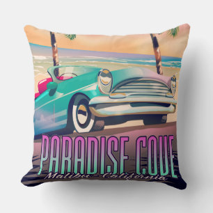 Coussin Affiche de voyage de Paradise Cove,Malibu,Californ