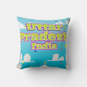 Coussin Affiche de voyage en Uttar Pradesh indien.