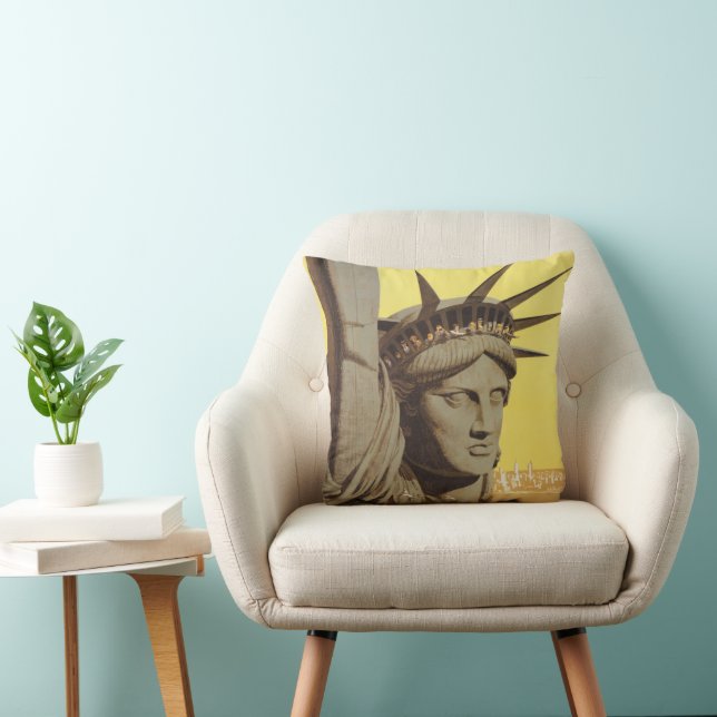 Coussin Affiche De Voyage Pour New York, United Air Lines (Chaise)