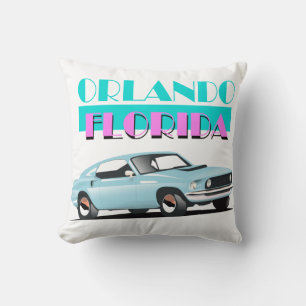 Coussin Affiche des années 80 d'Orlando Floride