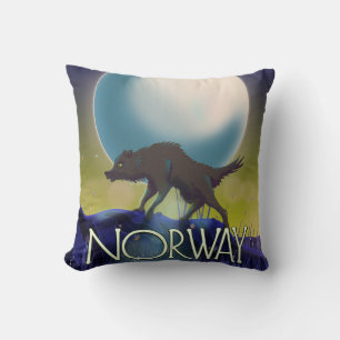 Coussin Affiche du loup de Norvège