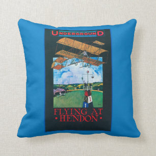Coussin Affiche finie Grahame-Blanche et plate d'aérodrome