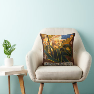 Coussin Affiche italienne Riviera Europe Italy Travel