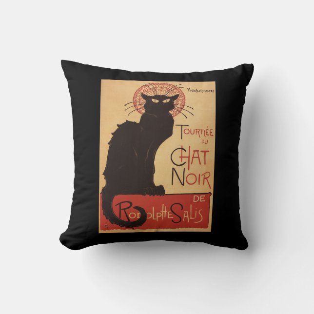 Coussin Affiche Noir de promo de chat noir de troupe de (Recto)