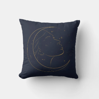 Coussin Affiche personnalisée de ligne de femme