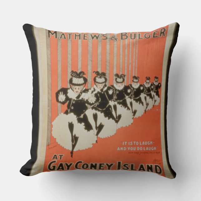 Coussin Affiche pour "Mathews et Bulger" chez Coney Island (Recto)
