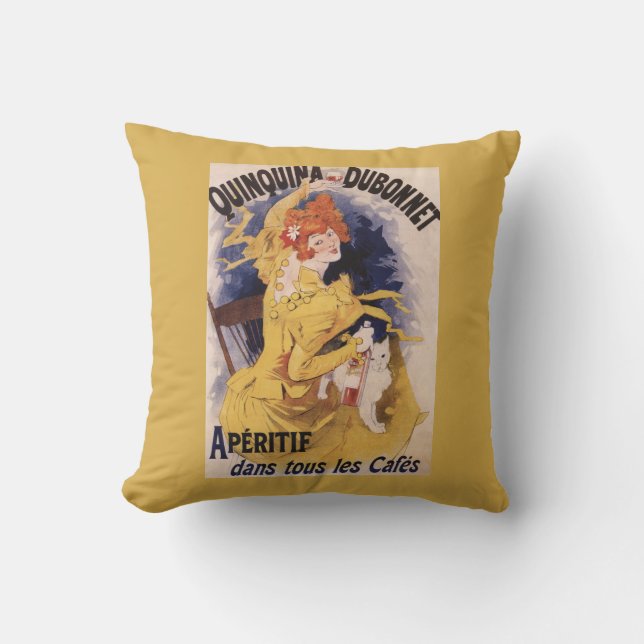 Coussin Affiche promotionnelle d'apéritif de Quinquina (Recto)