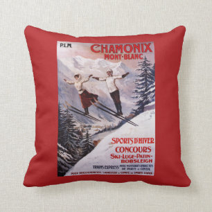 Coussin Affiche promotionnelle de ski