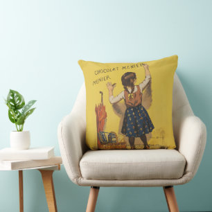 Coussin Affiche vintage Chocolat Menier française Art Boui