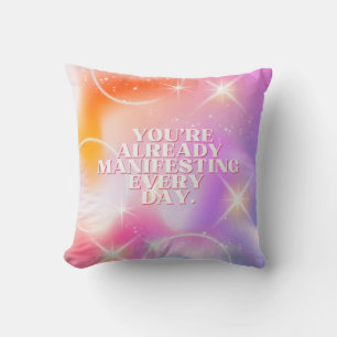 Coussin Affirmation quotidienne, Loi de l'attraction, Moti