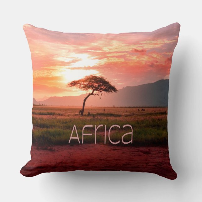 Coussin Afrique Coucher de soleil (Recto)