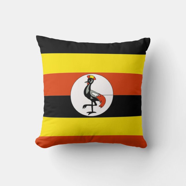 Coussin Afrique : Drapeau de l'Ouganda (Recto)