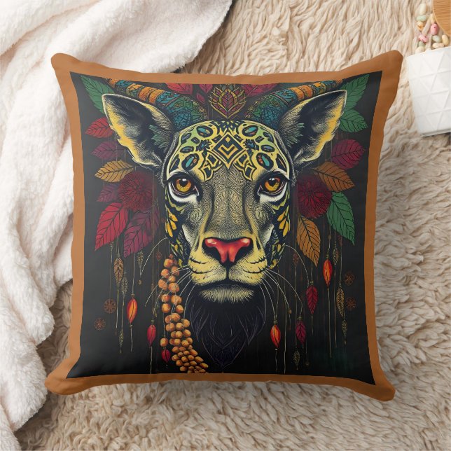 Coussin afro-kwanzaa Animaux sauvages déguisés (Couverture)