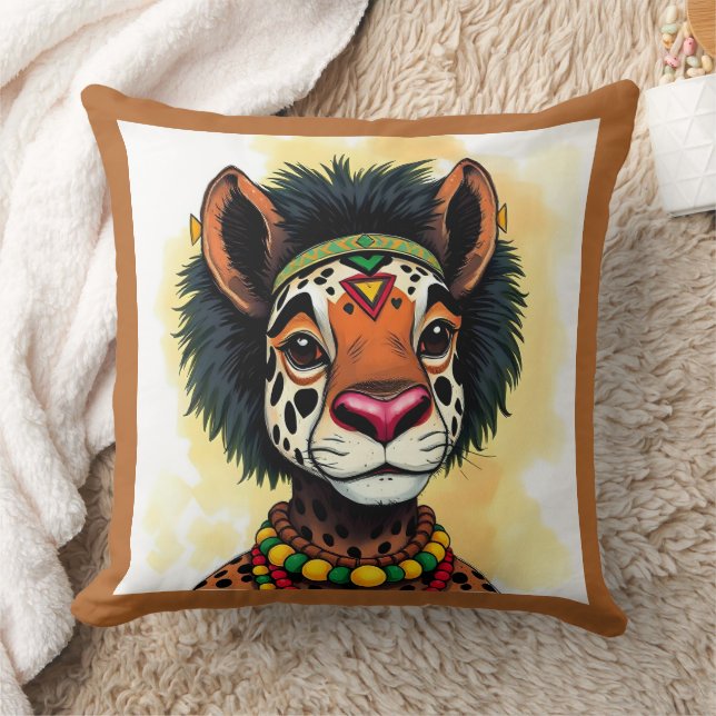 Coussin afro-kwanzaa Animaux sauvages déguisés (Couverture)