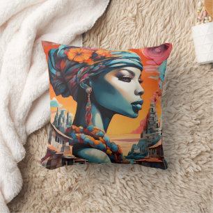 Coussin "Afrofuturisme : Rêves dynamiques du patrimoine"