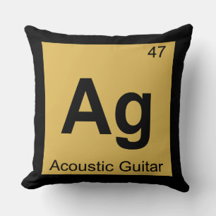 Coussin Ag - Guitare Acoustique Chimie Tableau Périodique
