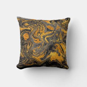 Coussin Agate Crystal. Suminagashi moderne futuriste. Swir