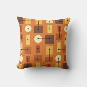 Coussin Âge atomique formes simples orange
