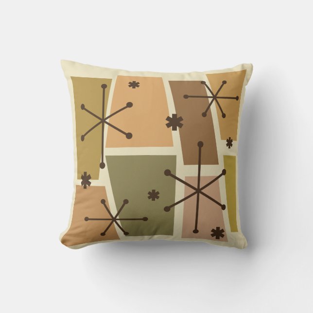 Coussin Age atomique Pop Art Brown (Recto)