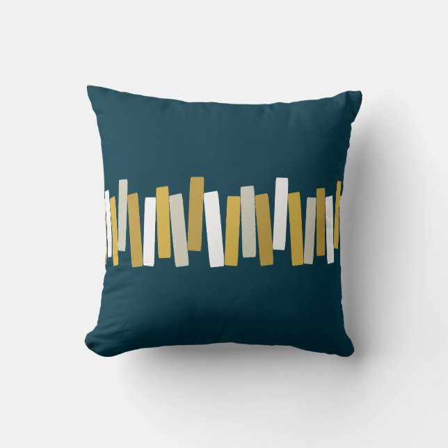 Coussin Âge Atomique Rectangles Funky du Milieu du Siècle  (Recto)